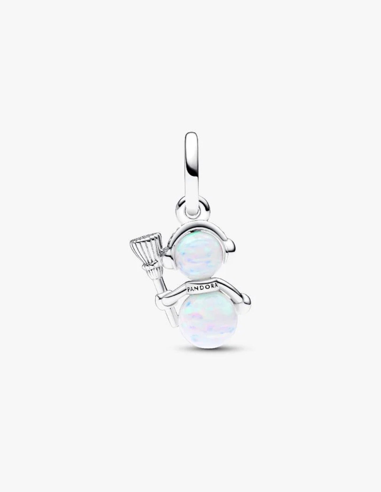 Opalescent Snowman Dangle Charm