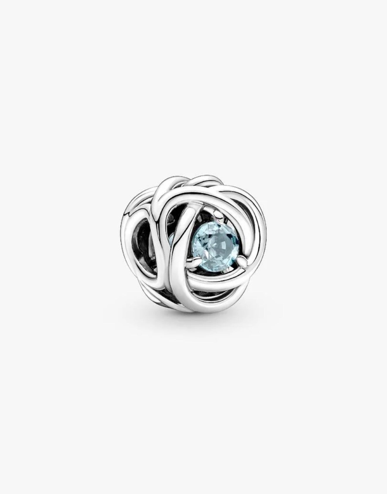 March Sea Aqua Blue Eternity Circle Charm
