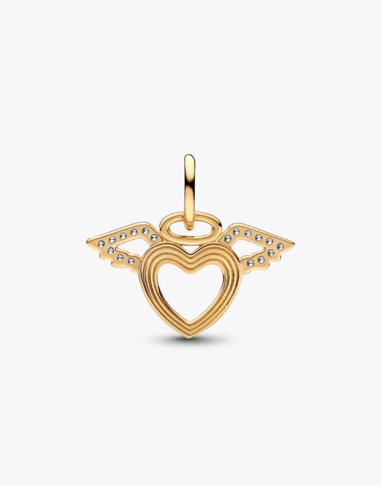 Heart & Angel Wings Dangle Charm
