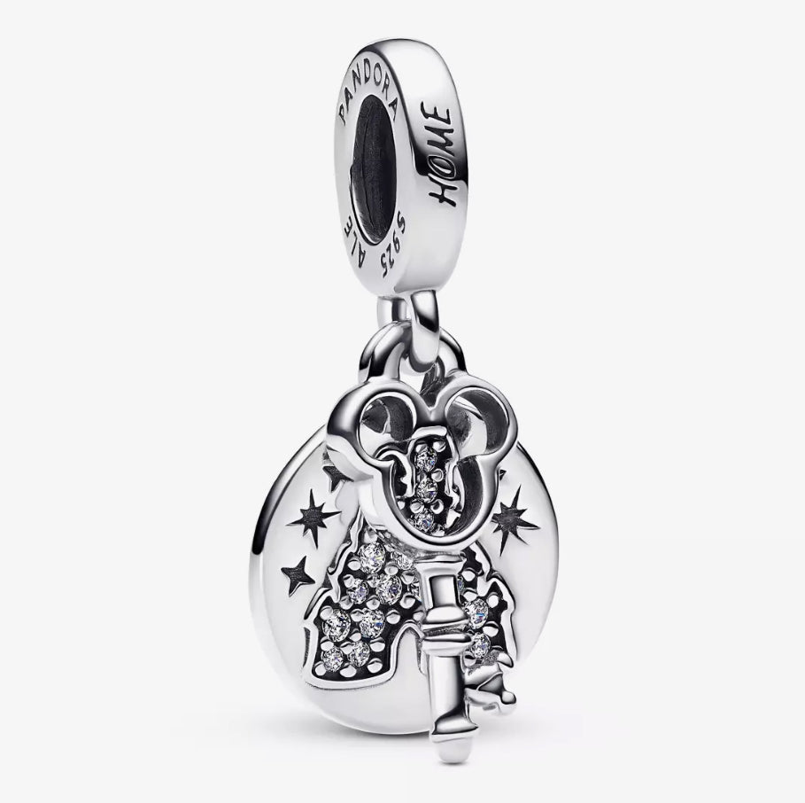 Disney x Pandora Fantasyland Castle Lock and Key Double Dangle Charm