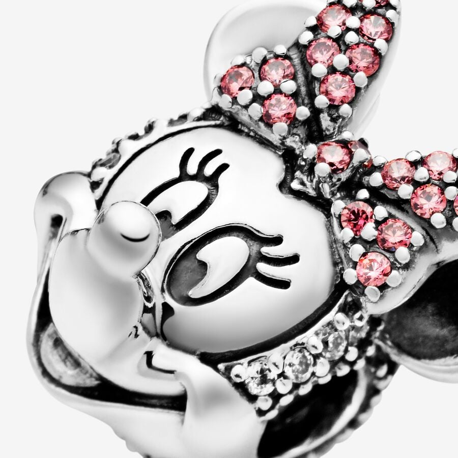 Disney x Pandora Minnie Mouse Pink Pavé Bow Clip Charm