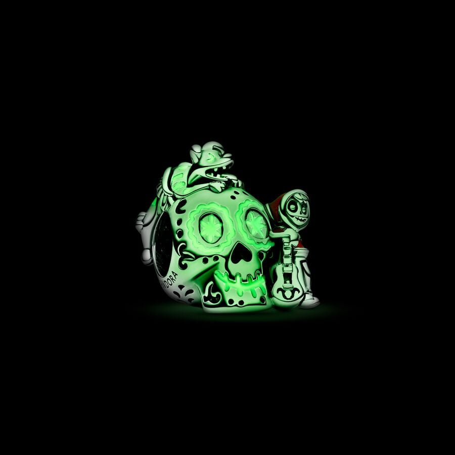 Disney x Pandora Pixar Coco Miguel & Dante Skull Glow-in-the-dark Charm
