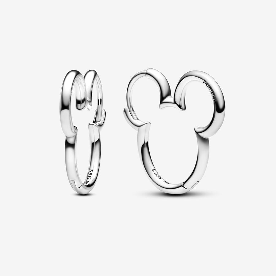 Disney x Pandora Mickey Mouse Silhouette Hoop Earrings