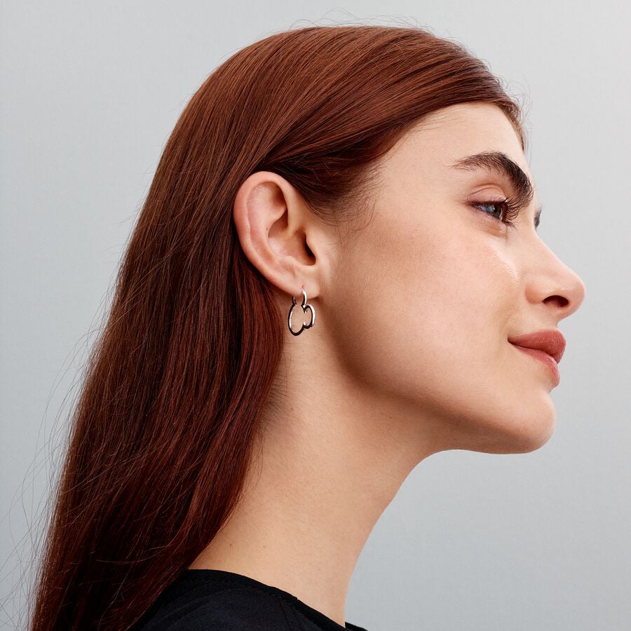Disney x Pandora Mickey Mouse Silhouette Hoop Earrings
