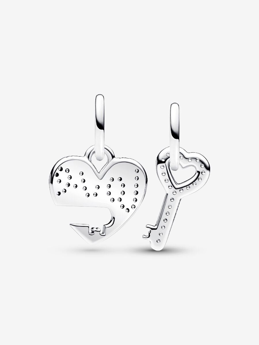 Splittable Heart & Key Dangle Charm