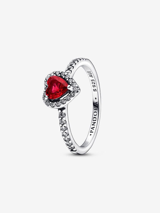 Elevated Red Heart Ring