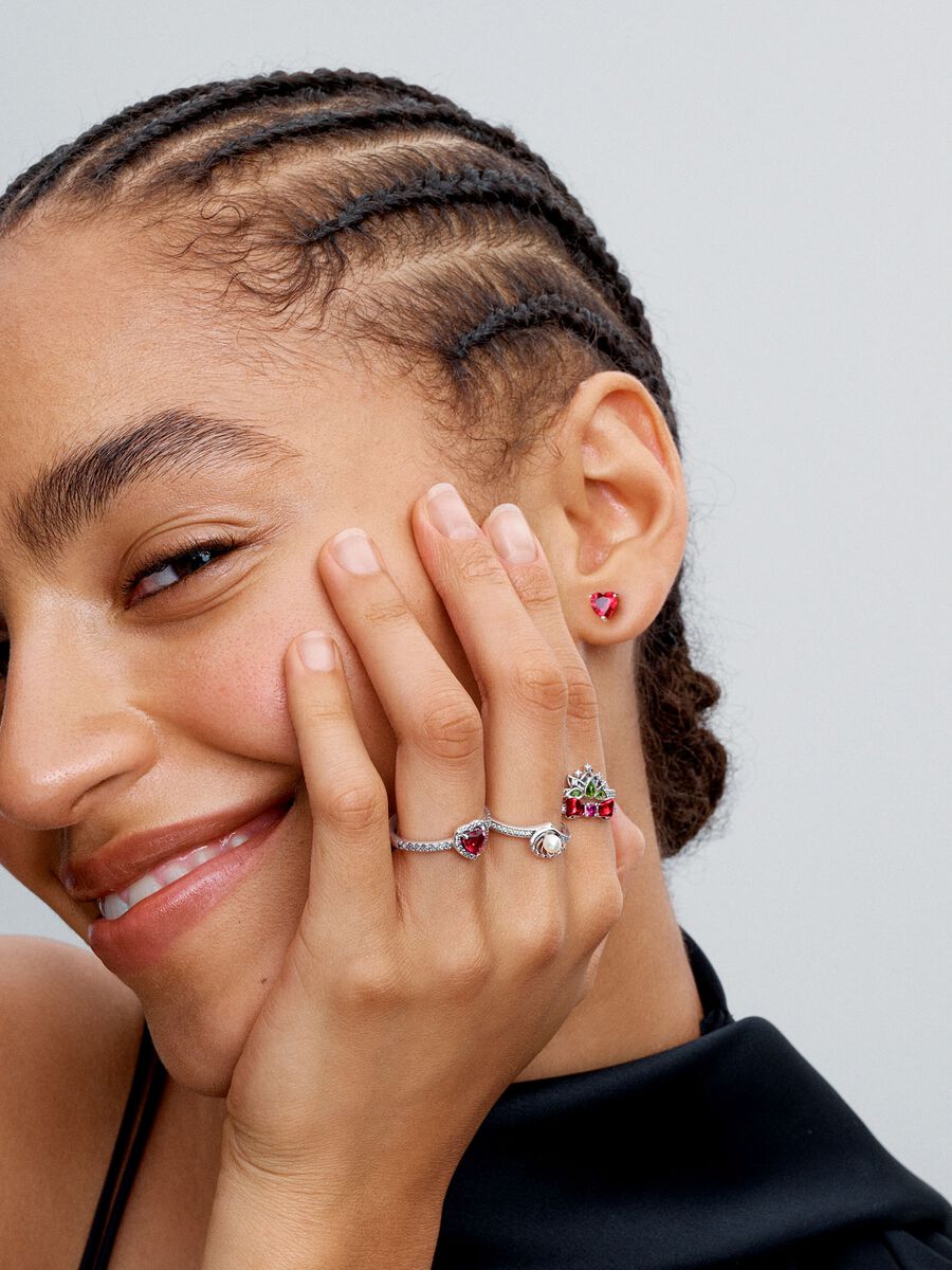 Elevated Red Heart Ring