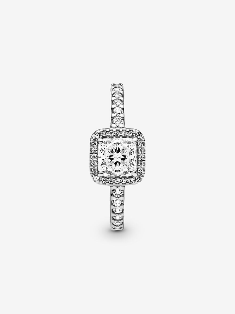 Square Sparkle Halo Ring