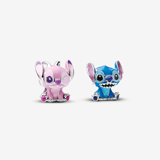 Disney x Pandora Stitch and Angel Charm Duo