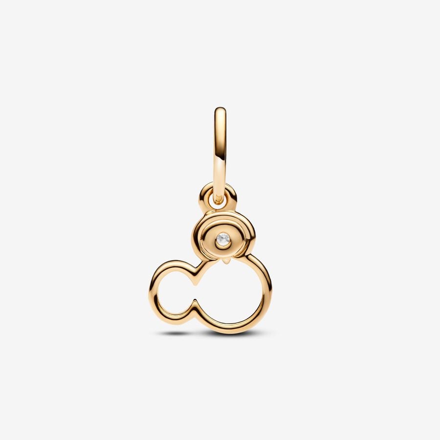 Disney x Pandora Mickey Mouse Silhouette Lab-Grown Diamond Dangle Charm