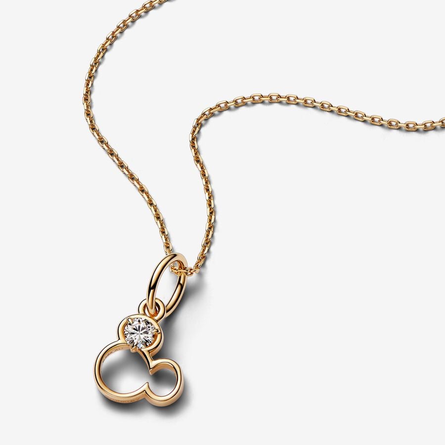 Disney x Pandora Mickey Mouse Silhouette Lab-Grown Diamond Dangle Charm