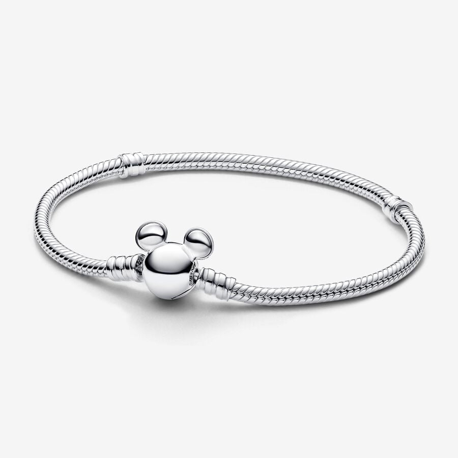 Disney x Pandora Mickey Mouse Clasp Moments Snake Chain Bracelet