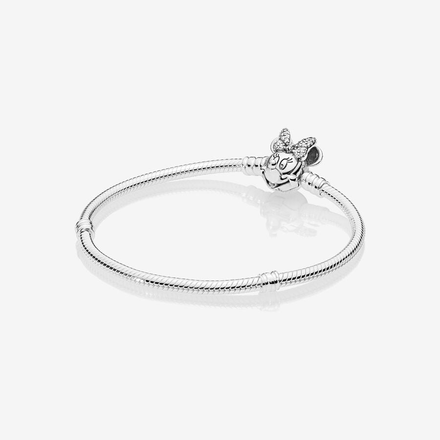 Disney x Pandora Moments Pavé Minnie Mouse Clasp Snake Chain Bracelet