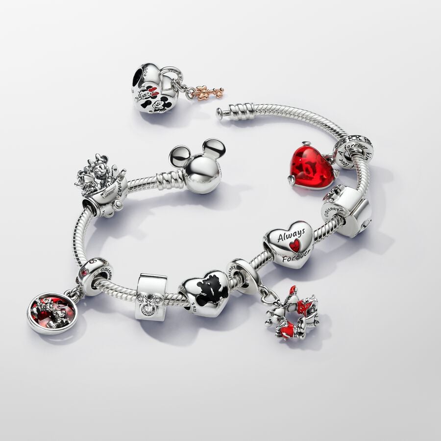 Disney x Pandora Mickey Mouse & Minnie Mouse Heart Charm